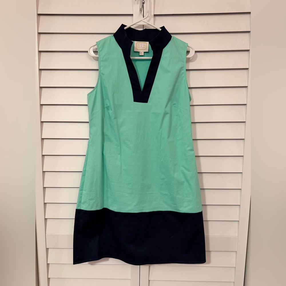 Sail to Sable Mint and Navy Mini Dress